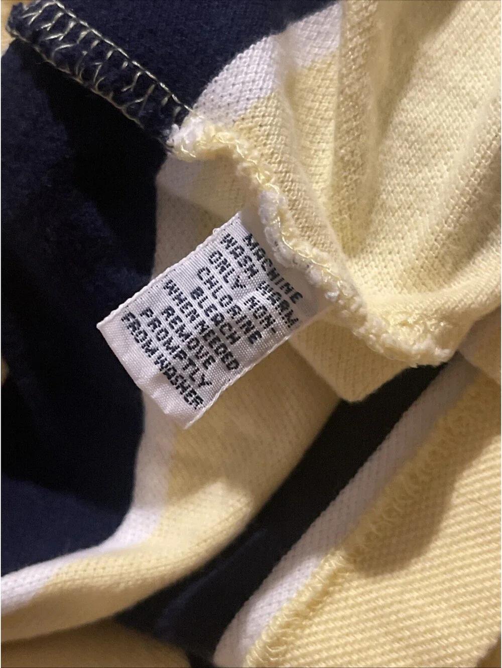 Polo Ralph Lauren Yellow Navy Striped Polo Size XXL 100% Cotton